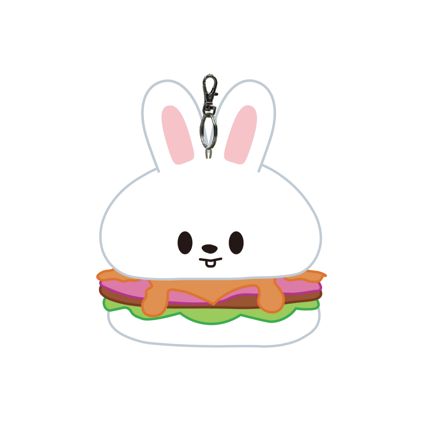 Keychain with a cartoon bunny face design